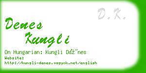 denes kungli business card